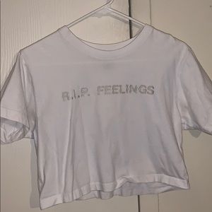 R.I.P. feelings cropped shirt